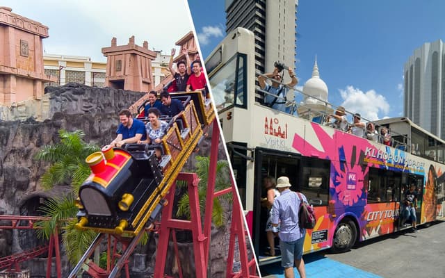 Combo: Sunway Lagoon Theme Park Tickets  + Kuala Lumpur Hop-on Hop-off Bus Tour