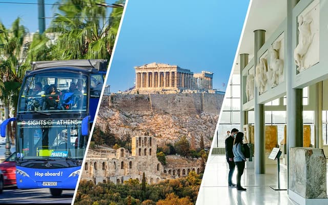 Combo: Athens Hop-on Hop-off Bus Tour + Acropolis & Parthenon + Acropolis Museum Tickets