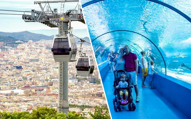 Combo: Montjuic Cable Car + Barcelona Aquarium Tickets