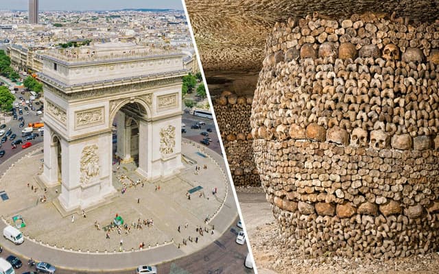 Combo: Arc de Triomphe with Rooftop Access + Paris Catacombs Entrance Tickets with Audio Guide