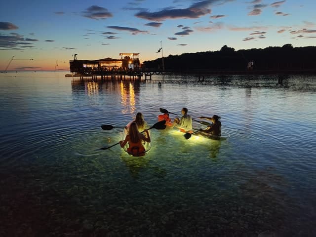 Pula: Cave Sunset/Night Tour in Transparent Kayak