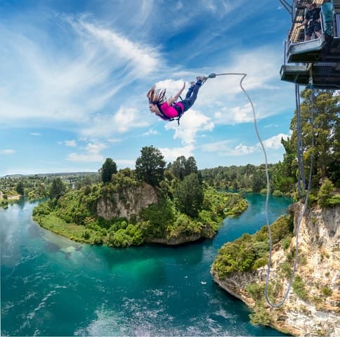 Taupō: AJ Hackett Taupō Bungy - NZ's Highest Water Touch!