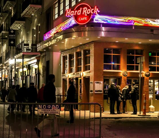 Meal at the Hard Rock Cafe New Orleans