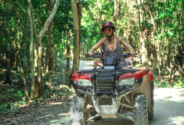 Cozumel: Jade Cavern ATV Ride with Beach Club Access & Lunch