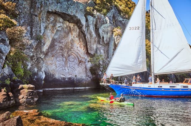 Lake Taupo: Classical Sailing to the Māori Rock Carvings
