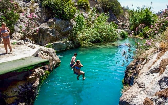 From Albir/Benidorm: Algar Waterfalls Coach Trip with Entry