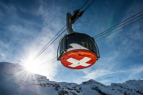 Mt Titlis Cable Car from Engelberg with Ice Flyer