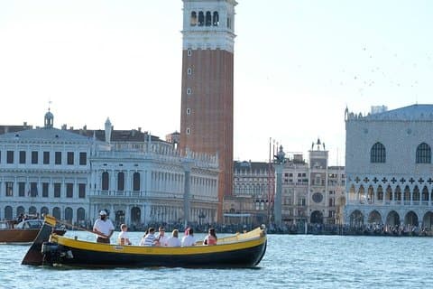 Venice Sunset by Typical Venetian Boat with Prosecco