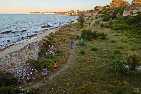The cliff path Le Matinelle and the Bay of Gruccione