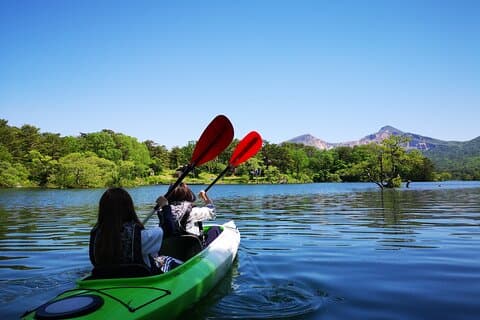 Shared 2 Hour Lake Hibara Canoe Experience in Yama Gun Fukushima