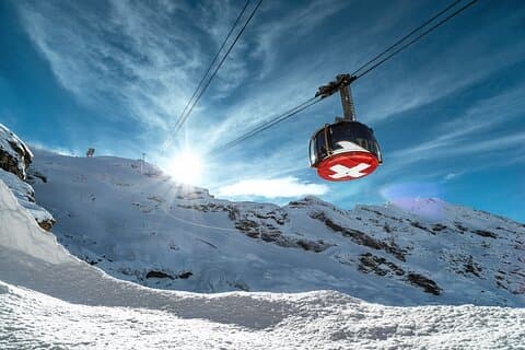 Mount Titlis Cable Car with Ice Flyer and Lucerne from Zurich