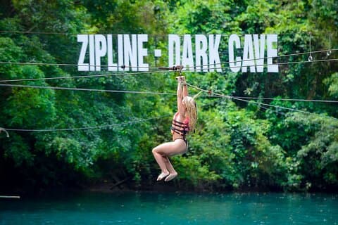 Zipline Dark cave & Paradise cave: Full-day Exploration