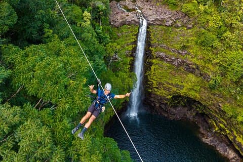 Big Island Zipline Tour Near Akaka Falls (250-ft Waterfall!)