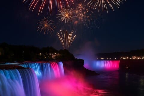 Niagara USA Side Rainbow Illumination and Fireworks Walking Tour