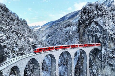Bernina Red Train, Swiss Alps & St Moritz From Milan