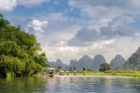 1 Day Yangshuo Nature Explore Bamboo Rafting and Cave Adventure