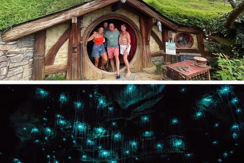 Hobbiton & Waitomo Caves Day Tour with Lunch from Auckland