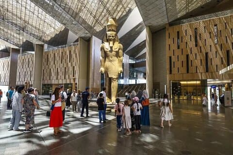 Full Day Pyramids Sphinx and Grand Museum, Nile Felucca or Bazaar