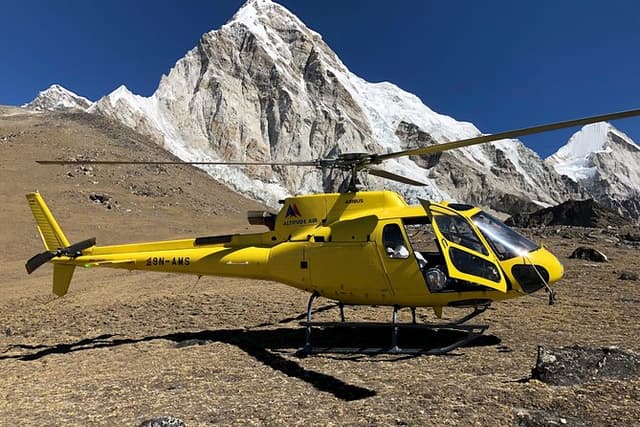 Landing Private Helicopter at Everest base camp & Gokyo for photo