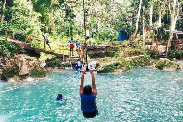 Irie Blue Hole Adventure & Bamboo Blu Beach Club Experience from Port Antonio