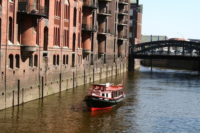 Hamburg harbor tour with a barge