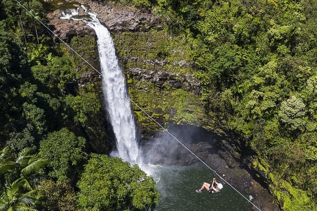 Big Island Zipline Tour Near Akaka Falls (250-ft Waterfall!)