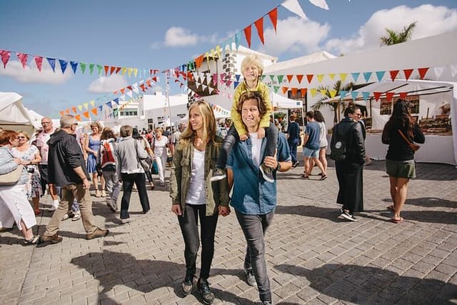 Traditional Canarian street market and marine reserve of La Graciosa