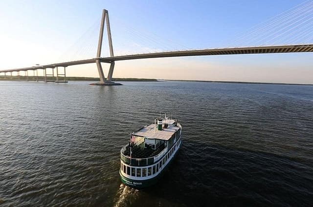 Charleston Harbor Live Narrated History Day or Sunset Boat Cruise