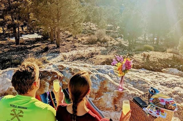 Guided Hiking Tour in Big Bear with Sunset Champagne toast on Private Dock