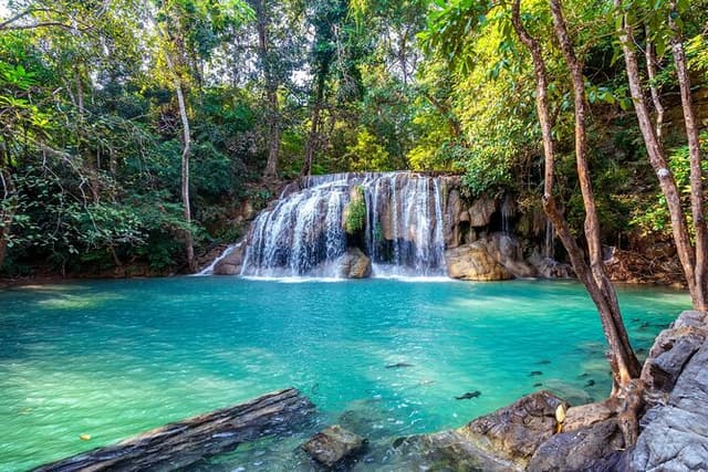 Erawan Waterfall and Elephant Care: Private Tour to Kanchanabur