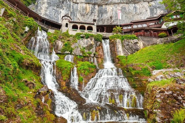 Beatus Caves, Panoramic Bridge, Nature Park Blue Lake and Lake Thun Cruise