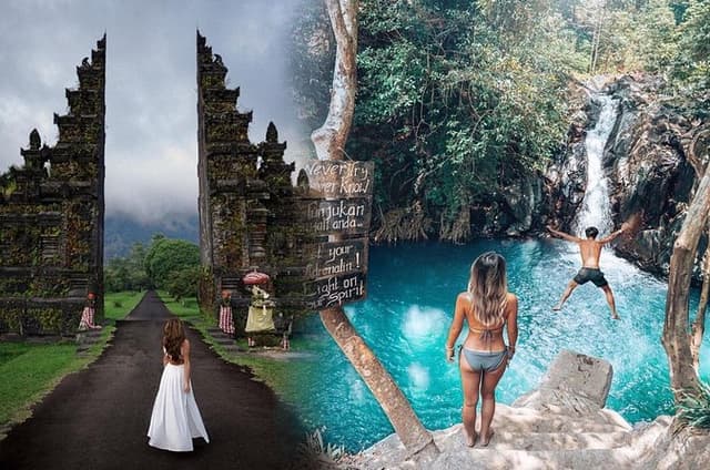 All Inclusive : Jumping Sliding at Aling- Aling Waterfall - Handara Gate - Lunch
