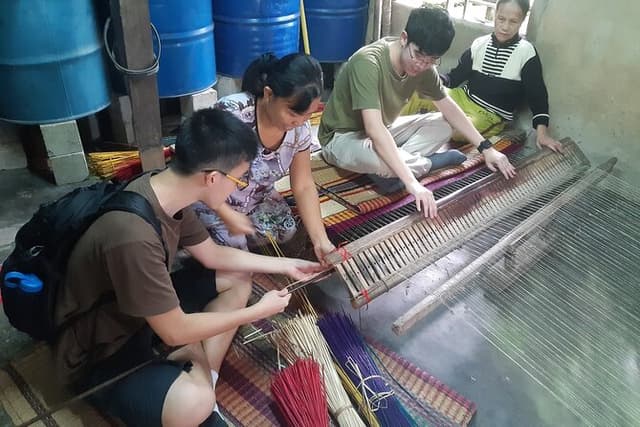 Trà Quế vegetables farmingvillage on Motorcycle,making Mats,Lunch
