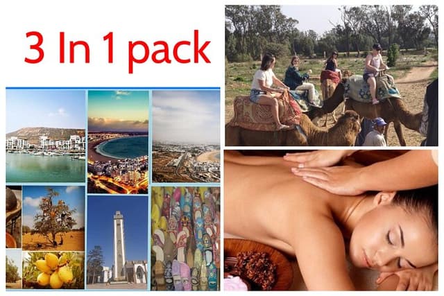 3 in 1 = city tour half day + camel ride 2hours + hammam massage 2hours
