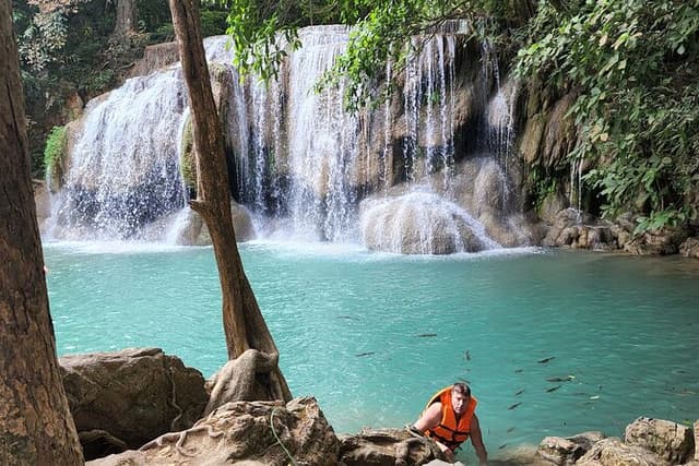 Private Tour: Kanchanaburi Erawan Waterfall Tour from Bangkok