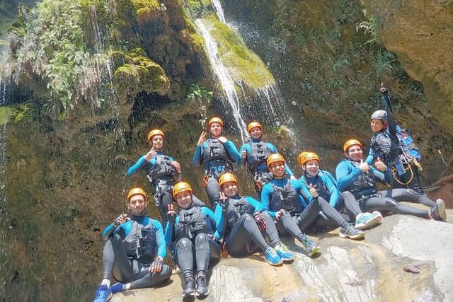 Rappelling, Hiking and Jumping into the water in the Matacanes Canyon