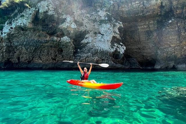 Kayak Paradise: Cala Portixol Snorkel, Cave & Cliff Jumping Tour