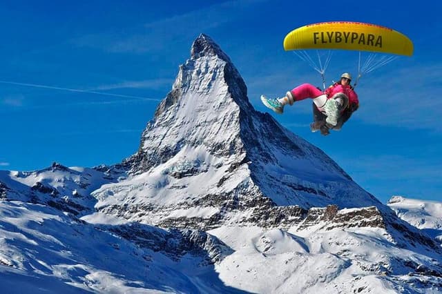 FLYMATTERHORN VIP Tandem Paragliding Zermatt Matterhorn Views