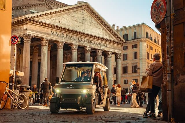 Rome private Golf Cart tour with entry to Colosseum or Catacombs