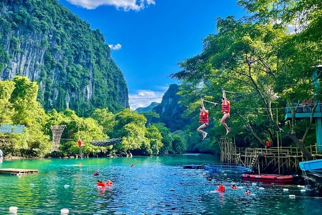 Paradise Cave & Dark Cave adventure Zipline Mud Bath, Jungle Trek