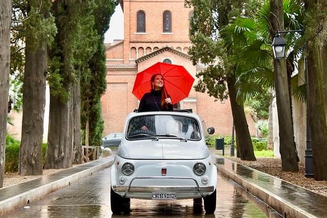 Vintage Fiat 500 Private Photoshoot in Rome with Hotel Pickup