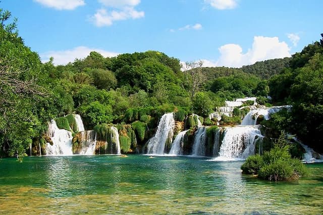 From Trogir, Seget, Okrug: Krka Waterfalls & Šibenik Culture Tour
