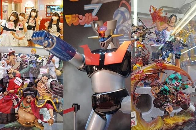 Anime Shopping Tour in Osaka, Den Den Town: Figures, Manga, Knife