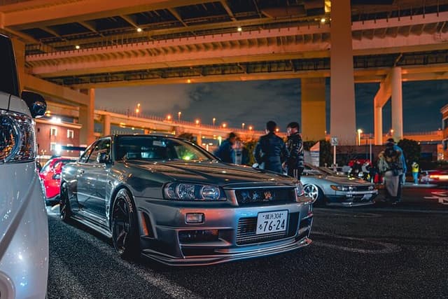 Daikoku Car meet & Tokyo Private JDM Night Tour in 700HP R34 GT-R