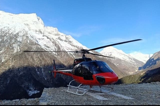 Helicopter pick up from Namche to Kathmandu