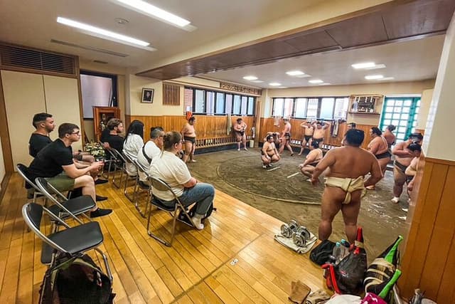 Tokyo Sumo Morning Practice Tour w/ Ring-Side Seat + Photo Shoot