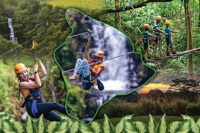 Big Island: 8-Zipline & Suspension Bridge Waterfall Adventure