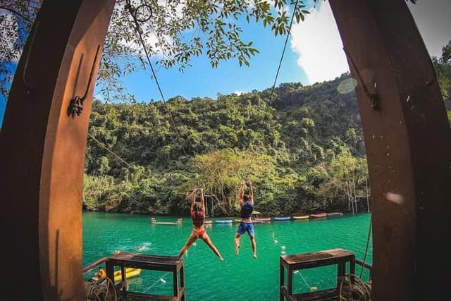 Zipline Dark cave & Paradise cave: Full-day Exploration