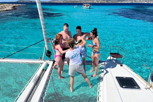 Private Full Day Catamaran Cruise from Paros with Lunch