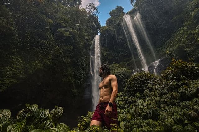 North Bali Sekumpul and Banyumala Waterfalls with Rice Terraces